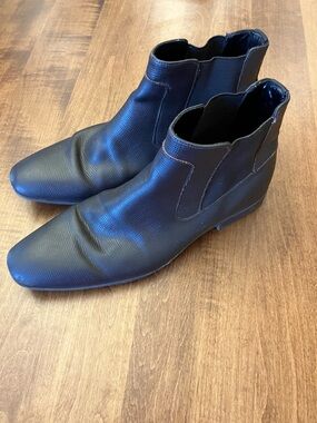 Calvin Klein Men's Christoff Epi Leather Chelsea Boot Brown 9.5 34F0894